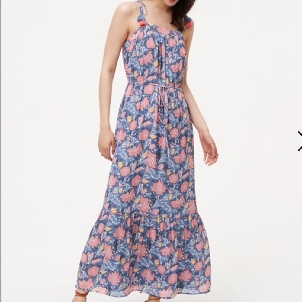 Loft Floral Maxi Dress M